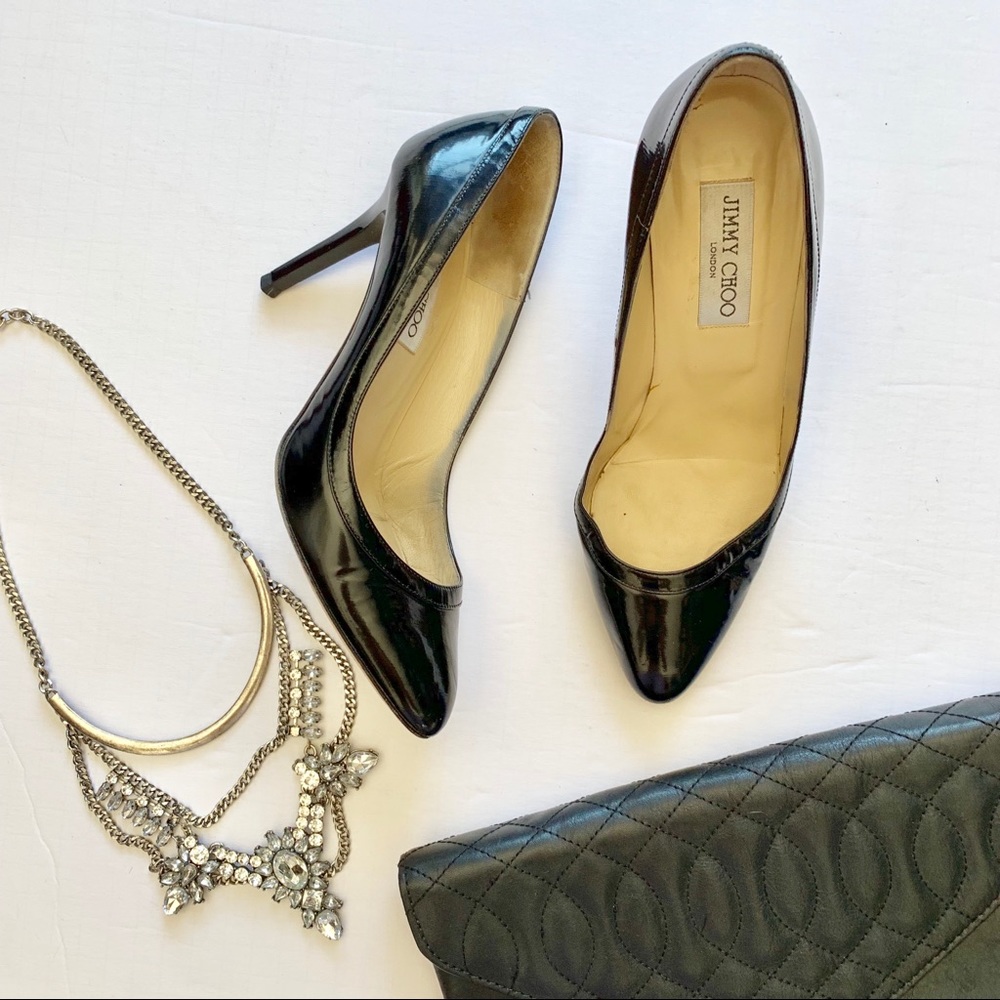 Jimmy Choo Black Leather Pumps
